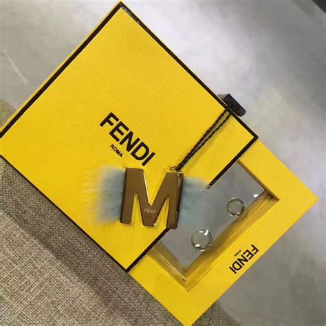 fendi letter keychain m|Fendi official website.